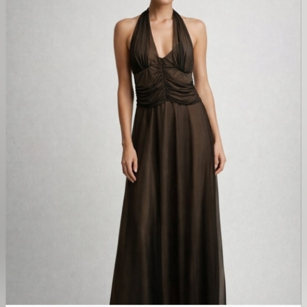 Connected Woman Elegant Black Backless Evening Dress Size 12.
